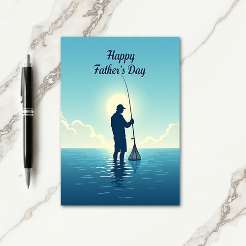 Angler Fathers Day Silhouette Card