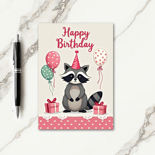 Animal Balloons Birthday Card