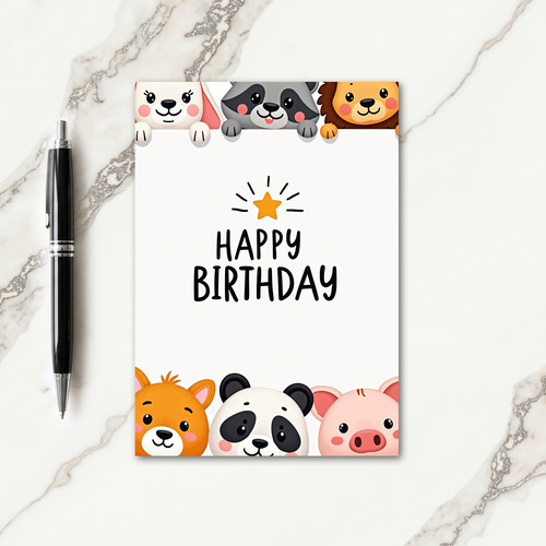 Animal Birthday Display Card