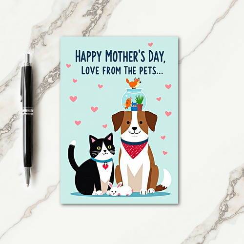 Animal Companions Mothers Day Card