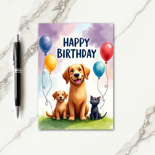 Animal Friends Birthday Card