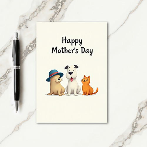Animal Mothers Day Art Card