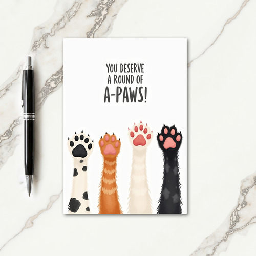 Animal Paws Fathers Day Praise Card