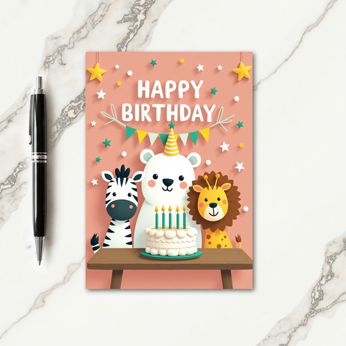 Animal Trio Party Card