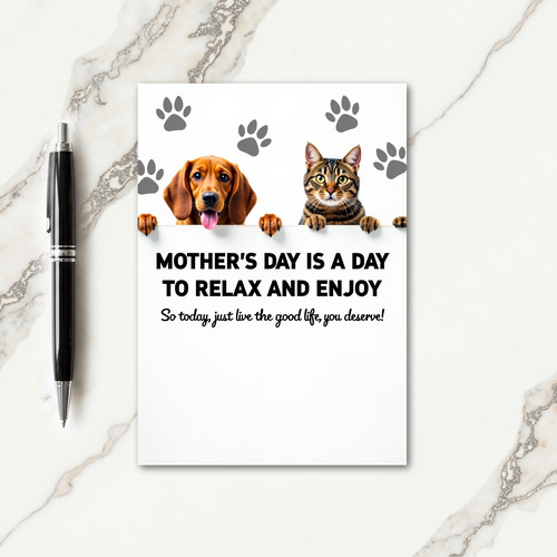 Animals Mothers Day Message Card
