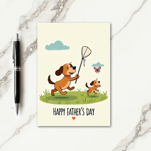 Animated Dogs Fathers Day Card