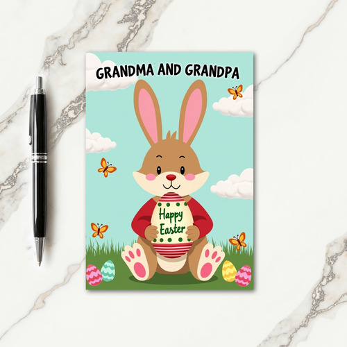 Animated Easter Faux Gold Foil Card