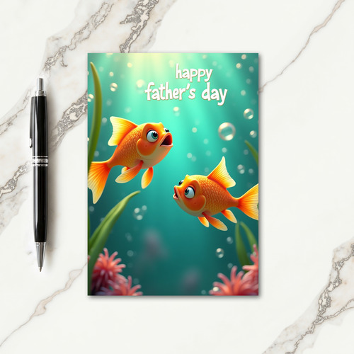 Animated Fathers Day Scene Card