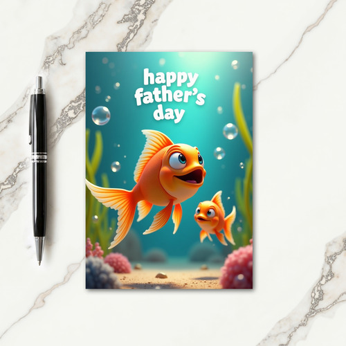 Animated Fish Fathers Day Card
