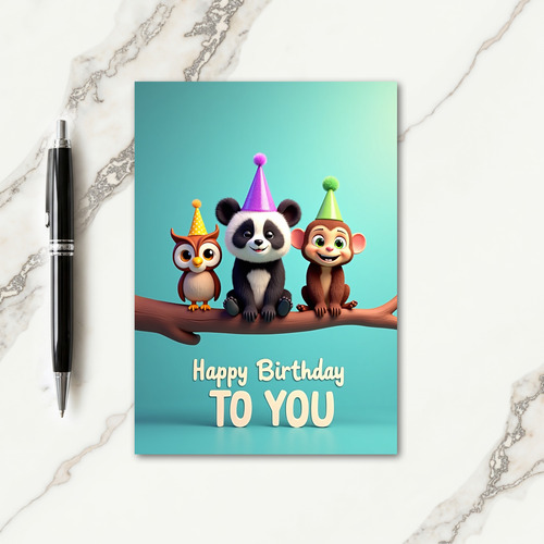 Animated Pals Birthday Card