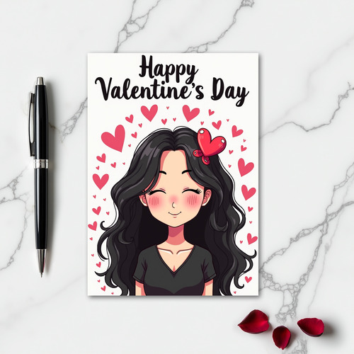 Anime Valentine Portrait Card