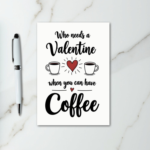 Anti Valentine Coffee Humor Card