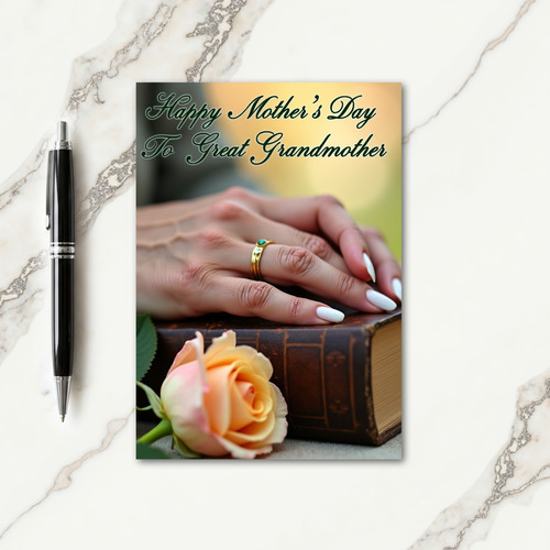 Antique Book Mothers Day Card