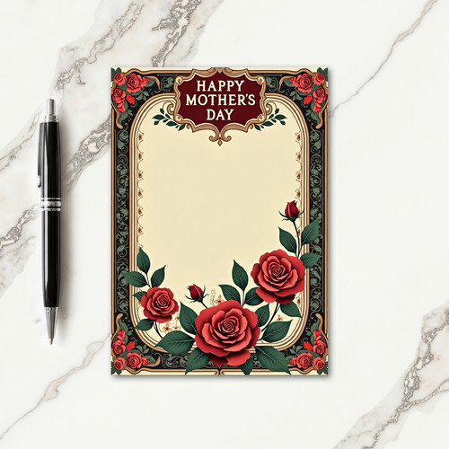 Antique Floral Mothers Day Card