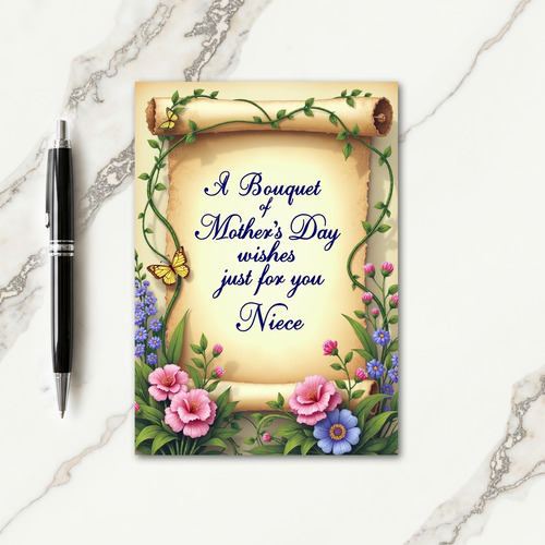 Antique Mothers Day Scroll Card