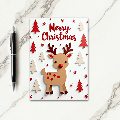 Antlered Friend Christmas Card