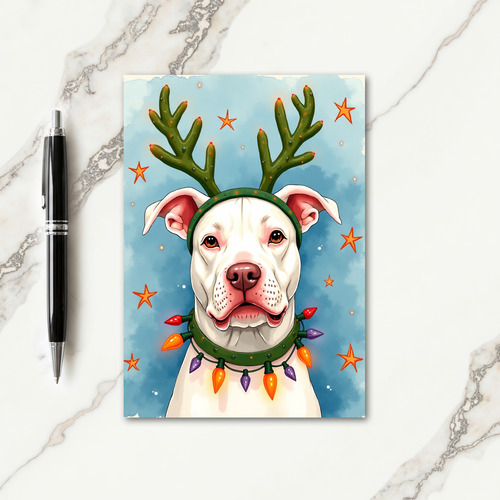 Antlered Pup Christmas Card