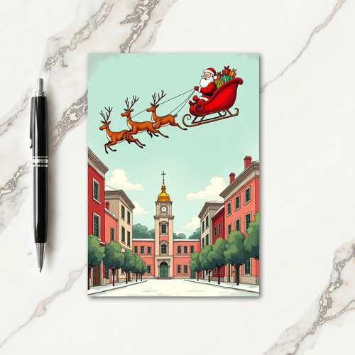 Antlered Sleigh Christmas Card