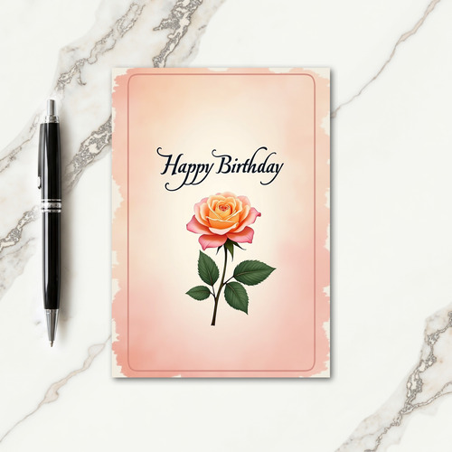 Apricot Bloom Birthday Card