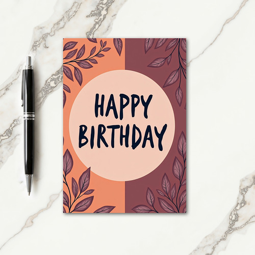 Apricot Floral Birthday Card