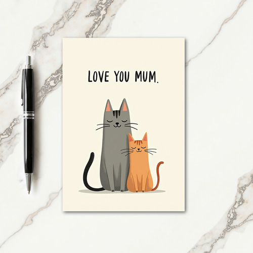 Apricot Kitten Mothers Day Card