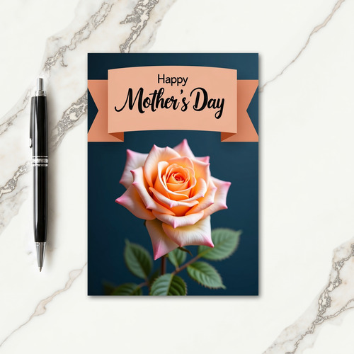 Apricot Rose Mothers Day Greeting Card
