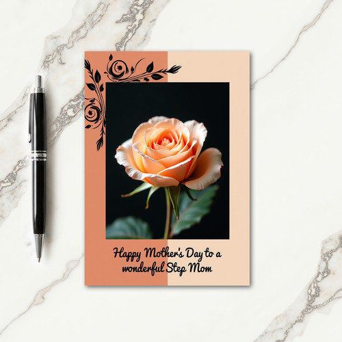Apricot Rose Sweet Mothers Day Card