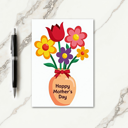 Apricot Vase Mothers Day Card
