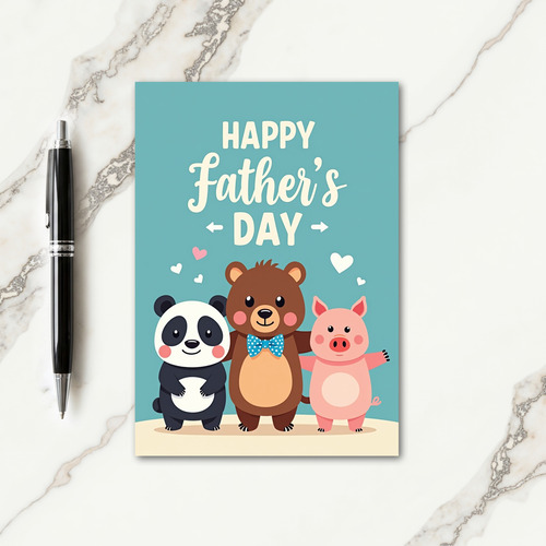 Aqua Animal Fathers Day Card
