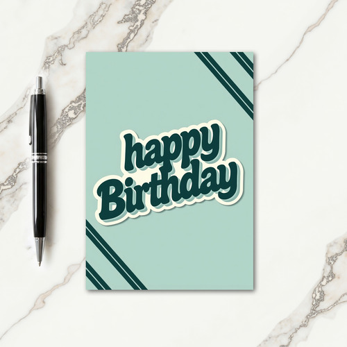 Aqua Birthday Card