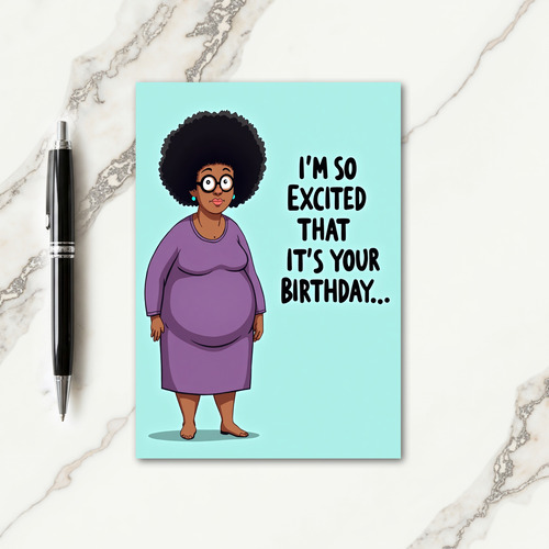 Aqua Birthday Figure Card