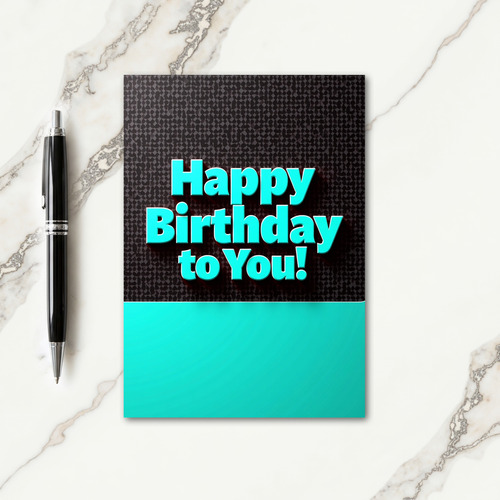 Aqua Birthday Greeting Card