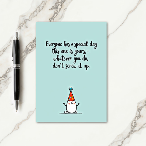 Aqua Birthday Humor Card