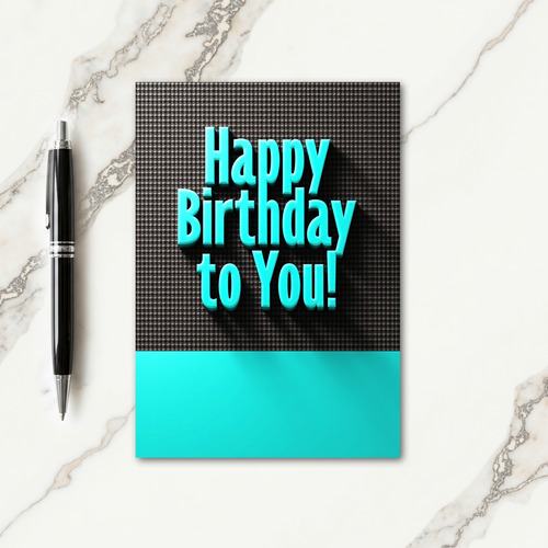 Aqua Birthday Wishes Card
