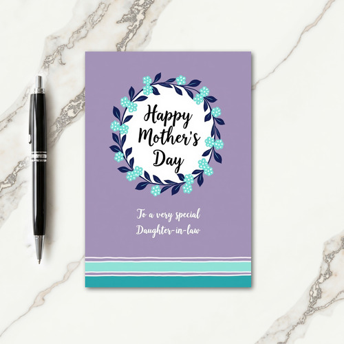 Aqua Blossom Mothers Day Card