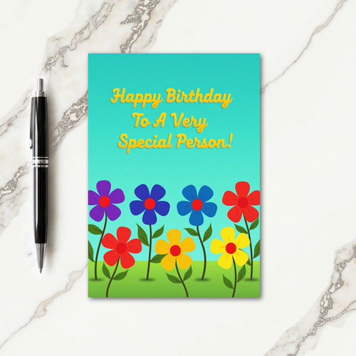 Aqua Blue Birthday Card