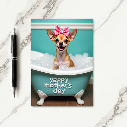 Aqua Bubble Bath Mothers Card
