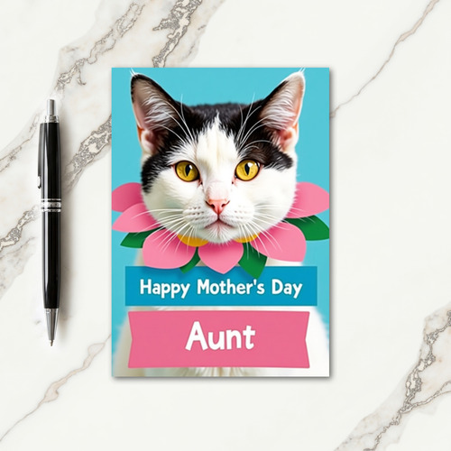 Aqua Cat Sweet Mothers Day Card