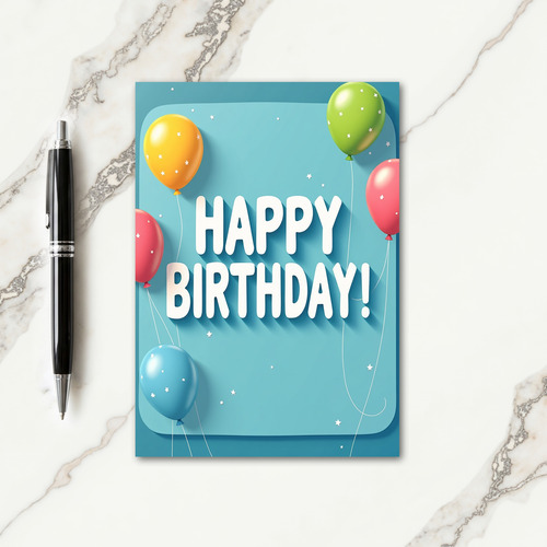 Aqua Celebration Card