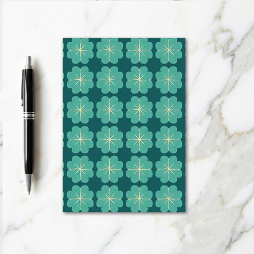 Aqua Clover Pattern Art Card