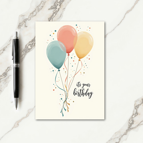 Aqua Coral Birthday Spheres Card
