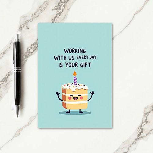 Aqua Dessert Birthday Card