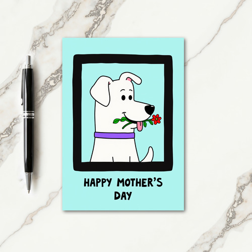 Aqua Dog Mothers Day Card