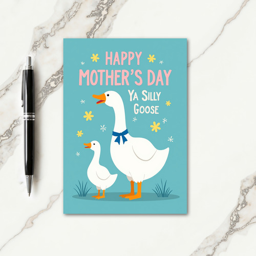 Aqua Ducks Mothers Day Card