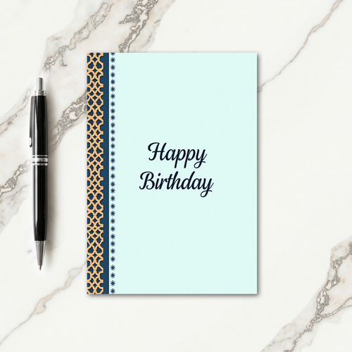 Aqua Elegant Birthday Card