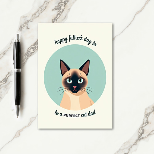 Aqua Eyed Cats Sweet Fathers Day Card