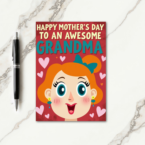 Aqua Eyed Mothers Day Art Card