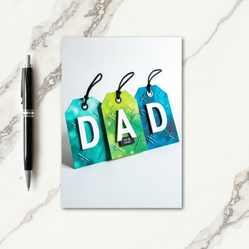 Aqua Fathers Day Bespoke Card