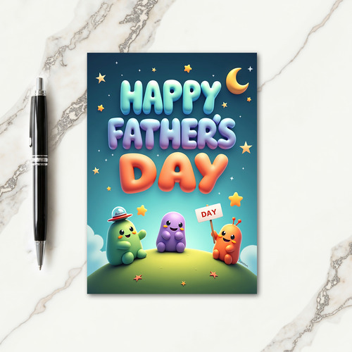 Aqua Fathers Day Card