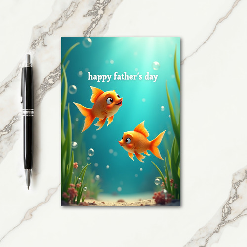 Aqua Fathers Day Creature Card